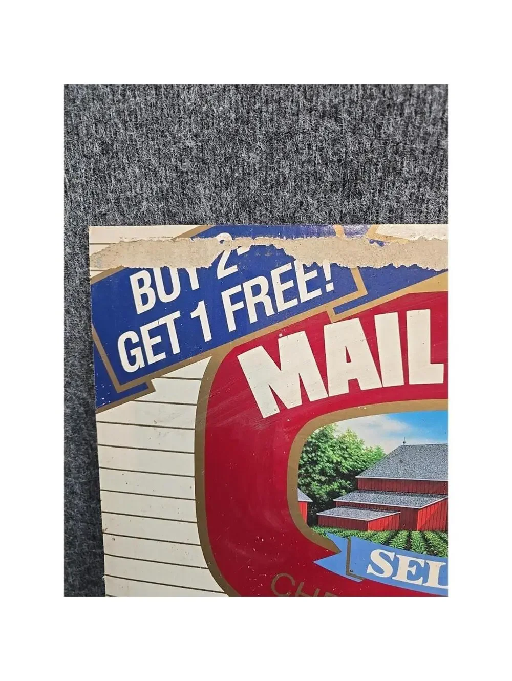 Vintage Mail Pouch Tobacco Advertising Cardboard Sign General Store BOGO Barn #3